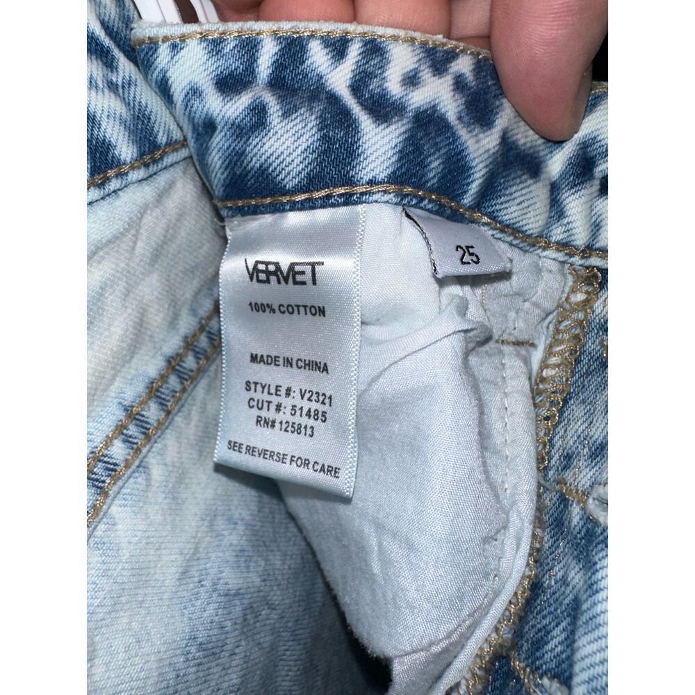Light Wash Vervet Buttonfly Jeans Sz 25, Distressed, Cotton - Picture 6 of 6
